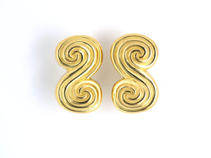 53701 - SOLD - Circa1993 Tiffany Gold Scroll Earrings  *******MATCHING NECKLACE # 43910********