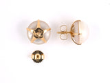 53728 - Gold Mabe Pearl Stud Earrings