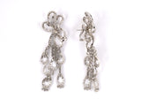 53751 - SOLD - Platinum Diamond Flower Bow Drop Dangle Chandelier Earrings