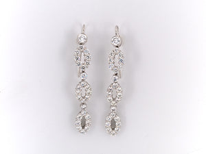 53757 - Platinum Diamond Drop Dangle Earrings