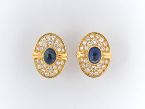 53758 - SOLD - Winston Gold Sapphire Diamond Earrings