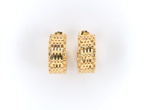 53765 - Gold Mesh Link Hoop Earrings