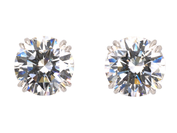 53773 - SOLD - Platinum GIA 4CT Diamond Stud Earrings