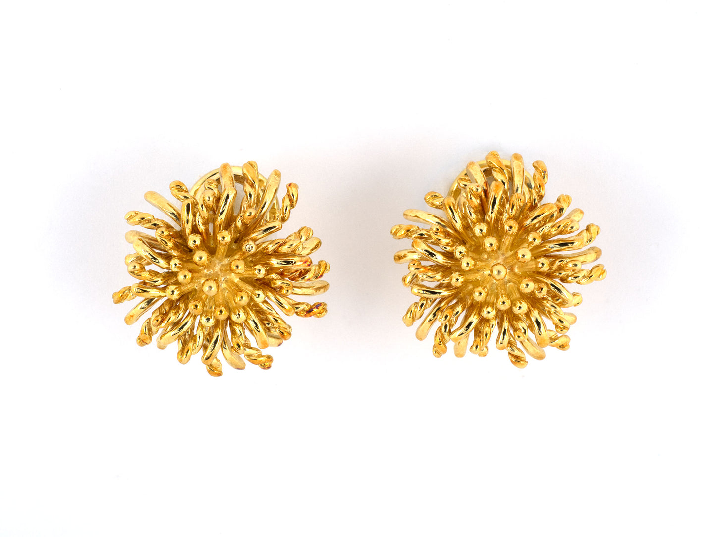 53789 - SOLD - Tiffany Mcteigue Gold Twisted Thistle Earrings