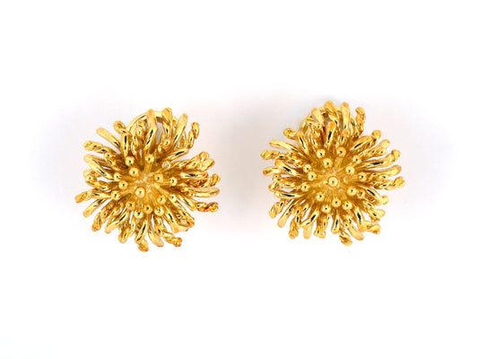 53789 - SOLD - Tiffany Mcteigue Gold Twisted Thistle Earrings