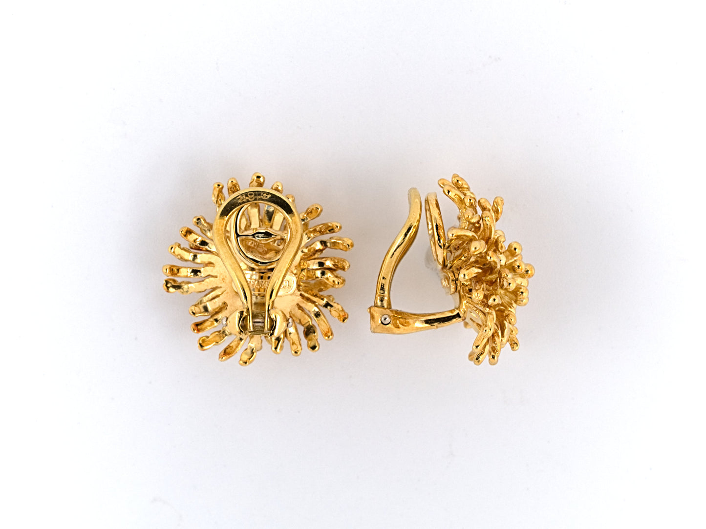 53789 - SOLD - Tiffany Mcteigue Gold Twisted Thistle Earrings