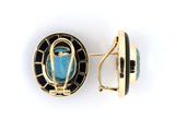 53793 - Gold Topaz Onyx Oval Earrings