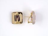 53797 - Gold Crystal Amethyst Cushion Earrings