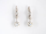 53833 - SOLD - Art Deco Platinum Diamond Drop Earrings
