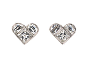 53862 - Platinum Diamond Heart-Shape Stud Earrings