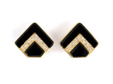 53873 - Marina B Gold Diamond Black Onyx French Earrings