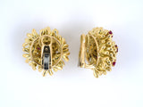 53874 - Circa 1965 Cartier French Gold Ruby Earrings