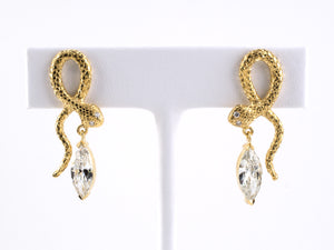 53883 - Gold GIA Diamond Snake Drop Earrings