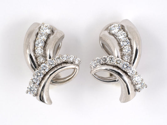 53891 - Dankner Gold Diamond Swirl Earrings