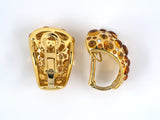 53901 - "Rodney Rayner" Gold Diamond Orange Sapphire Citrine Dome Hoop Earrings