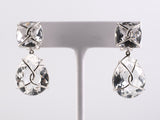 53909 - SOLD - Gold White Topaz Drop Dangle Earrings