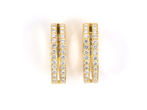 53915 - Webb Gold Diamond 2-Row Hoop Earrings