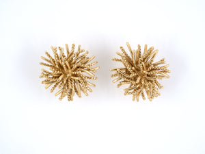 53929 - SOLD - Circa 1975 Gold Thistle Earrings