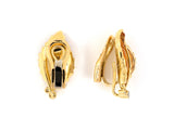 53935 - SOLD - Gold Carved Citrine Diamond Leaf Earrings