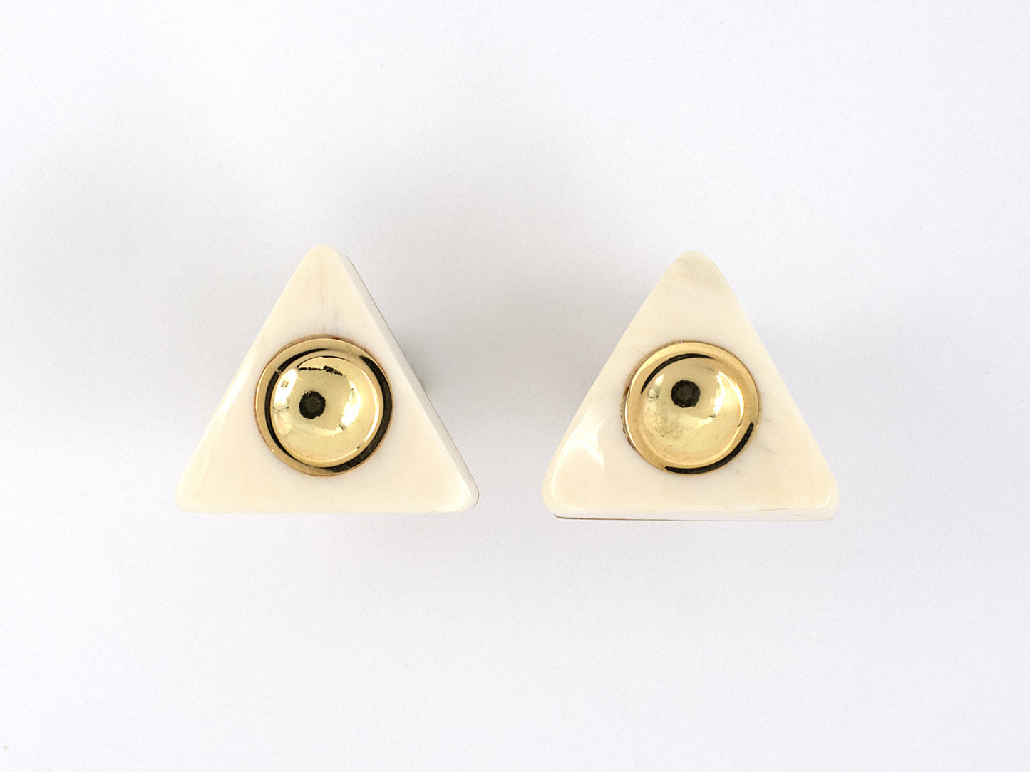 53936 - Gold Bone Triangular Earrings