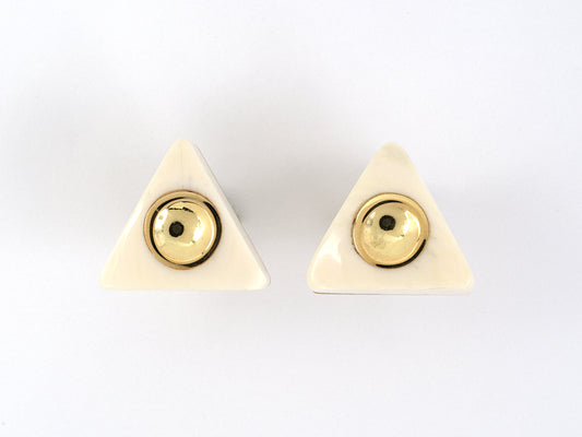 53936 - Gold Bone Triangular Earrings