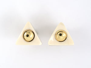 53936 - Gold Bone Triangular Earrings