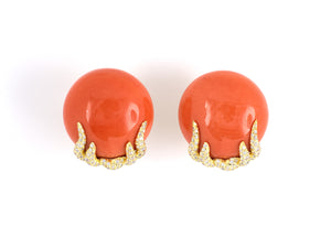 53937 - Henry Dunay Gold Coral Diamond Earrings