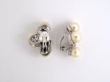 53938                - SOLD - Circa1950 Gold Pearl Diamond Swirl Earrings