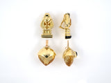 53949 - SOLD - Gold Citrine Diamond Onyx Detachable Drop Dangle Earrings