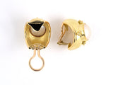 53954 - Elizabeth Locke Gold Mabe Pearl Hammered Finish Earrings