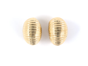 53956 - Jost Gold Corrugated Shrimp Hoop Earrings