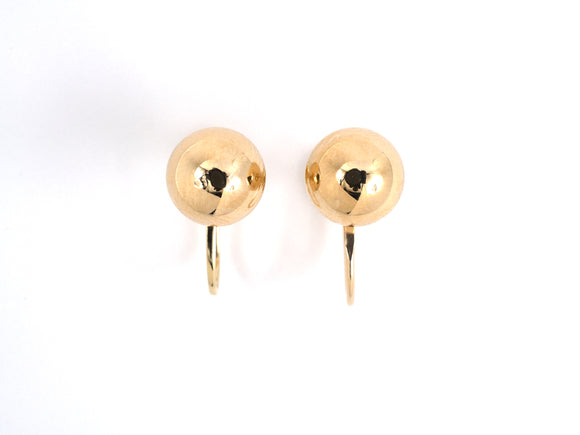 53957 - SOLD - Gold Ball Earrings