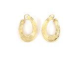 53959 - Gold Sabi Finish Oval Hoop Earrings