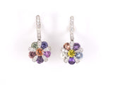 53966 - Sidney Garber Gold Diamond Multi Color Sapphire Drop Earrings