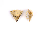 53977 - M & J Savitt Gold Diamond Onyx Triangle Earrings
