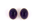 53981 - Gold Amethyst Oval Earrings