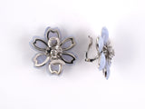 53991 - SOLD - Van Cleef & Arpels Rose De Noel Gold Diamond Chalcedony French Earrings