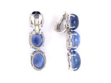 53992 - Circa 2000 Bulgari Platinum Cabochon Sapphire Drop Dangle Earrings
