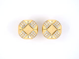 53993 - Bulgari Gold Diamond Pave Pyramid Earrings