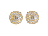 53994 - SOLD - Circa 1988 Bulgari Gold Diamond Pave Domed French Earrings