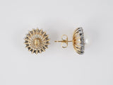 54042 - SOLD - Gold Diamond Pearl Cluster Earrings