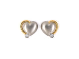 54055 - Platinum Gold Diamond Heart Earrings