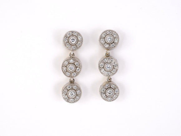54056 - Gold Diamond Cluster Drop Earrings