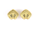 54061 - SOLD - Webb Gold Hammered Finish Grooved Tiered Earrings