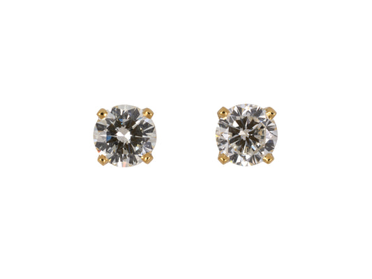 54070 - SOLD - Gold Diamond Stud Earrings