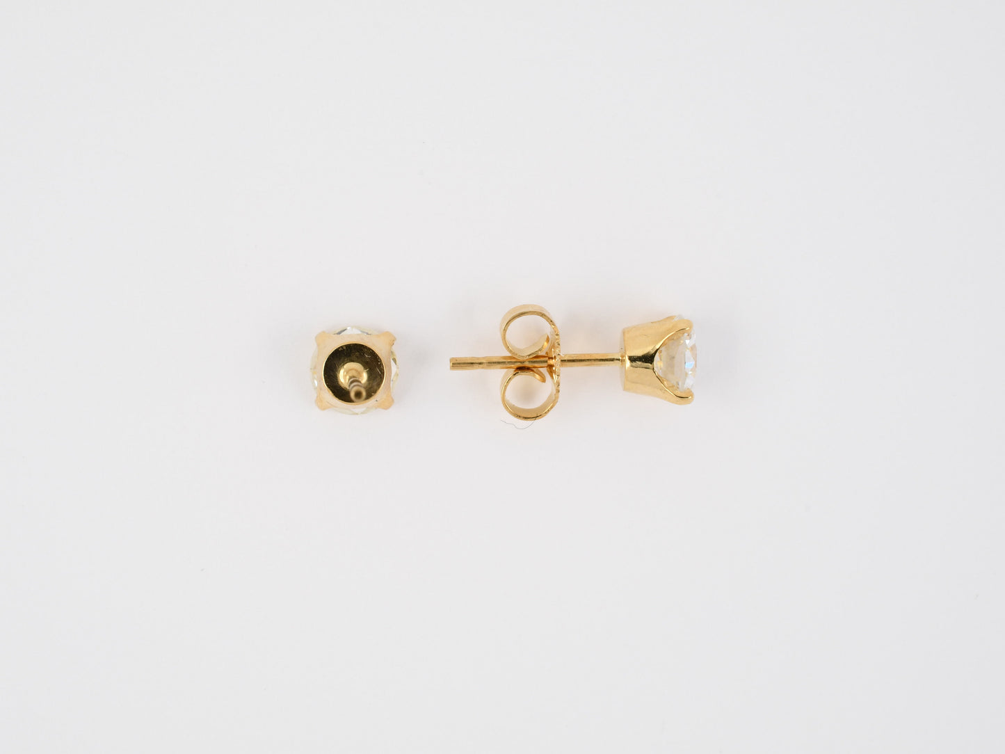 54070 - SOLD - Gold Diamond Stud Earrings