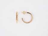 54071 - SOLD - Gold Diamond Channel Set Hoop Earrings