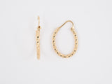 54072 - SOLD - Gold Hollow Twisted Rope Oval Hoop Earrings