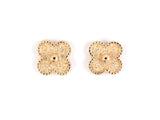 54073 - Gold Beaded Clover Design Earrings