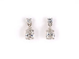 54075 - SOLD - Gold Diamond Dangle Drop Earrings